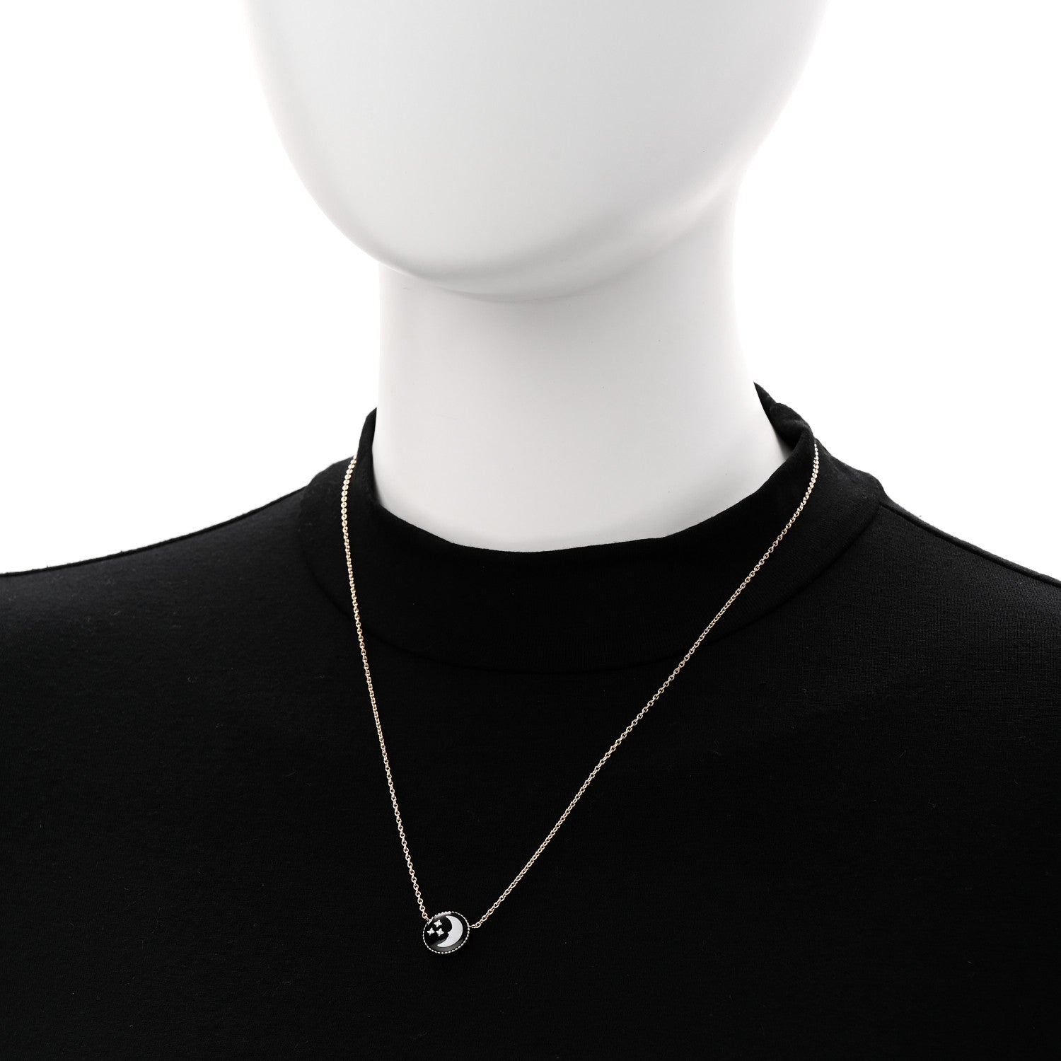 Christian Dior 18K Yellow White Gold Diamond Black Onyx Mother of Pearl Rose Celeste Pendant Necklace 2 of 9