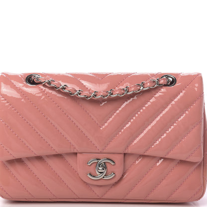 Chanel Patent Chevron Quilted Medium Single Flap Pink 10 of 11