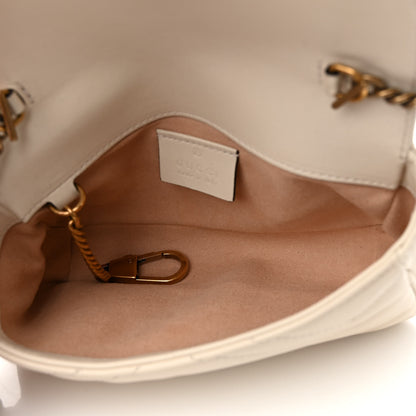 Gucci Calfskin Matelasse Super Mini GG Marmont Shoulder Bag White 5 of 11