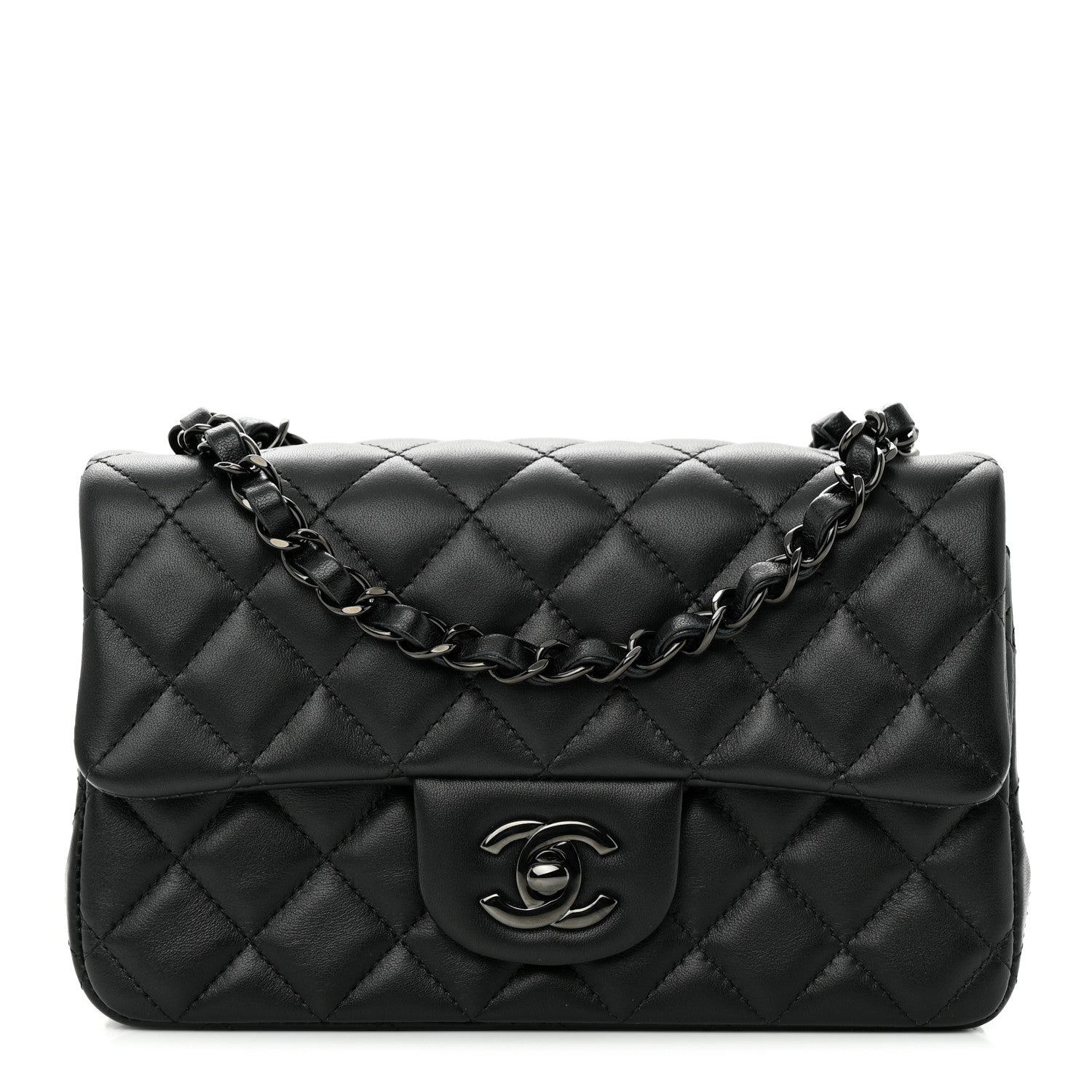Chanel Lambskin Quilted Mini Rectangular Flap So Black 1 of 11