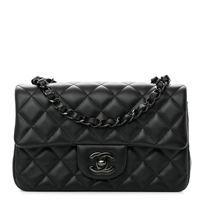 Chanel Lambskin Quilted Mini Rectangular Flap So Black 1 of 11