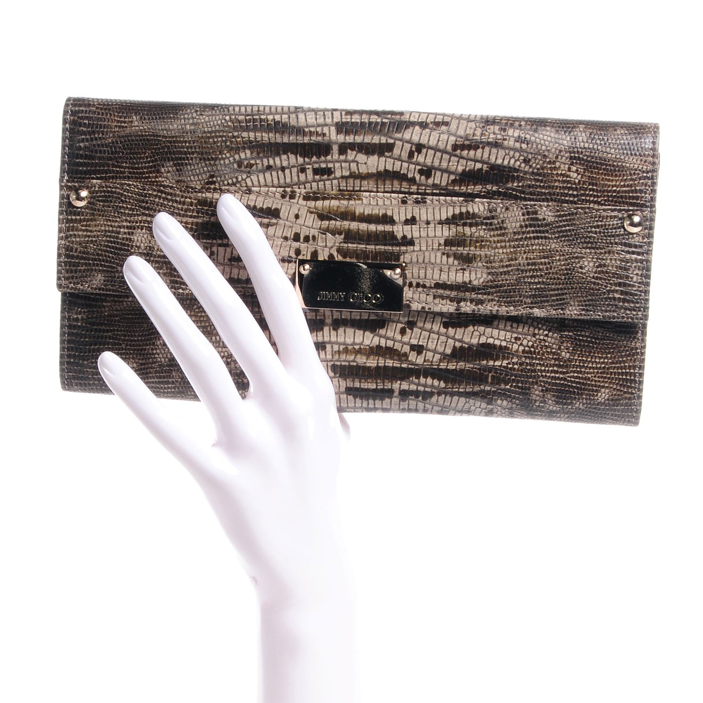 Lizard Embossed Reese Clutch