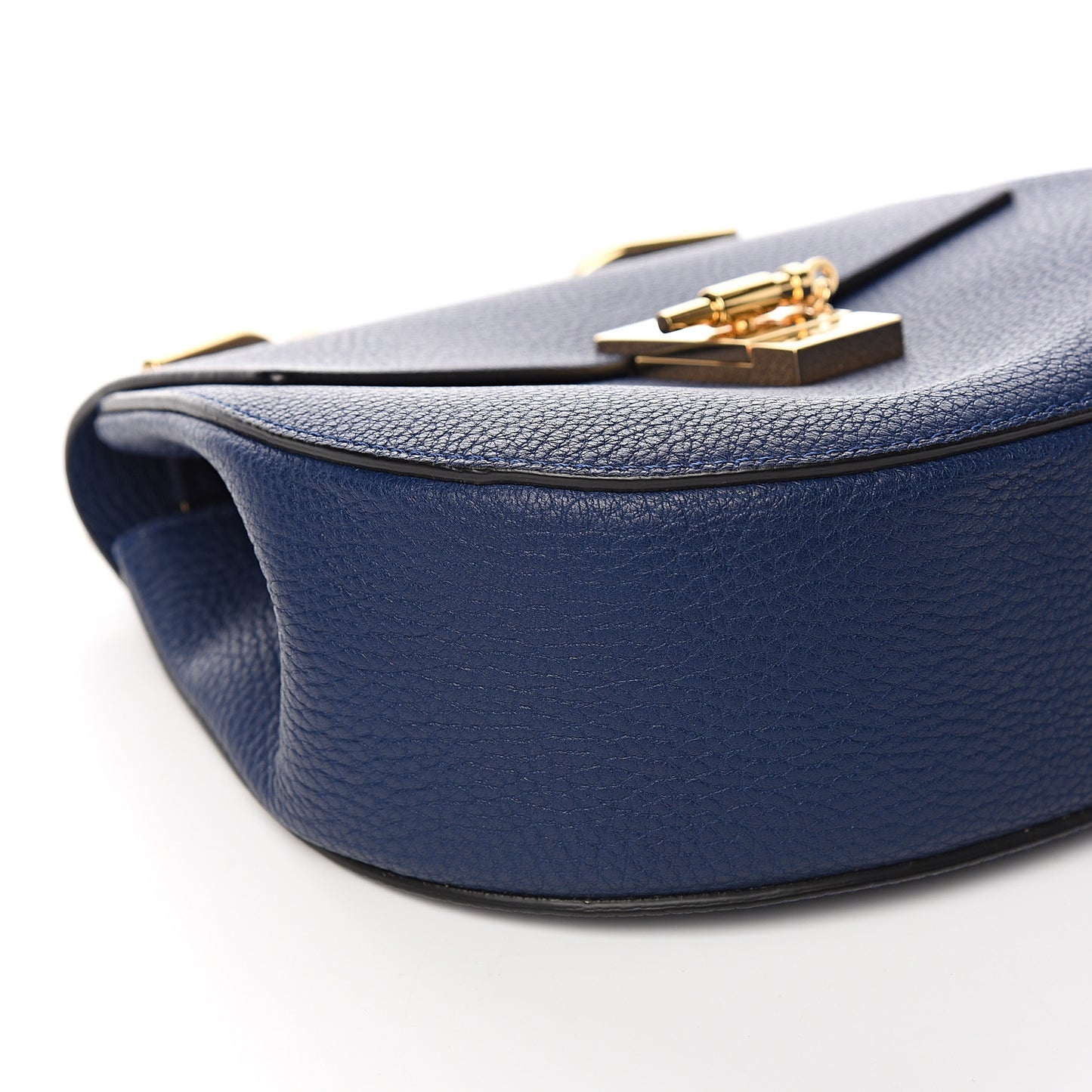 Grained Lambskin Drew Shoulder Bag Royal Navy