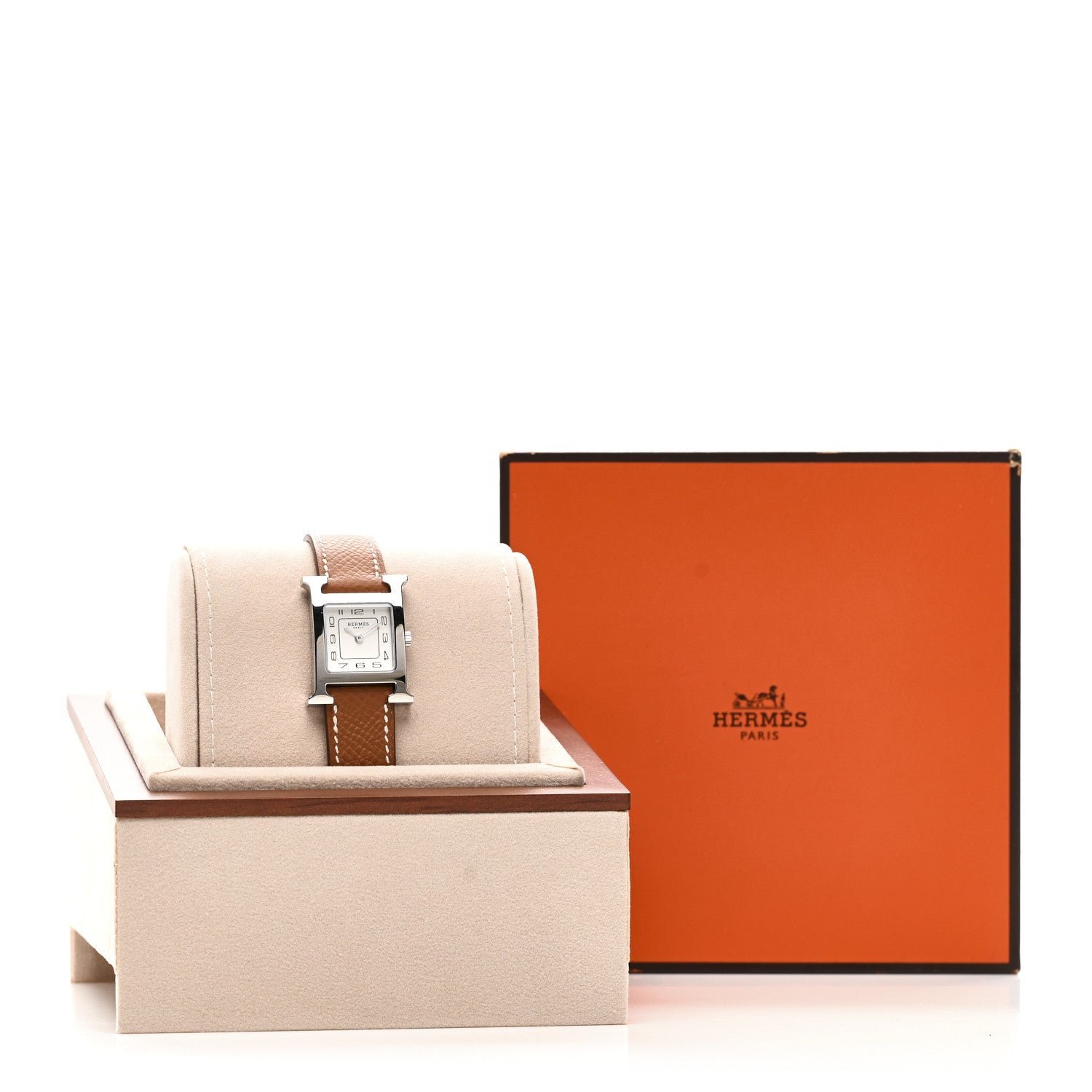 Hermes Stainless Steel Epsom 21mm Heure H Hour Quartz Watch Gold 5 of 5