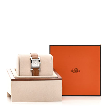 Hermes Stainless Steel Epsom 21mm Heure H Hour Quartz Watch Gold 5 of 5