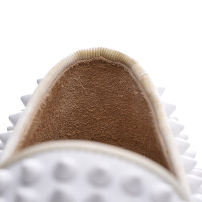 Christian Louboutin Calfskin Spikes Mens Roller Boat Flat 39 White 9 of 14