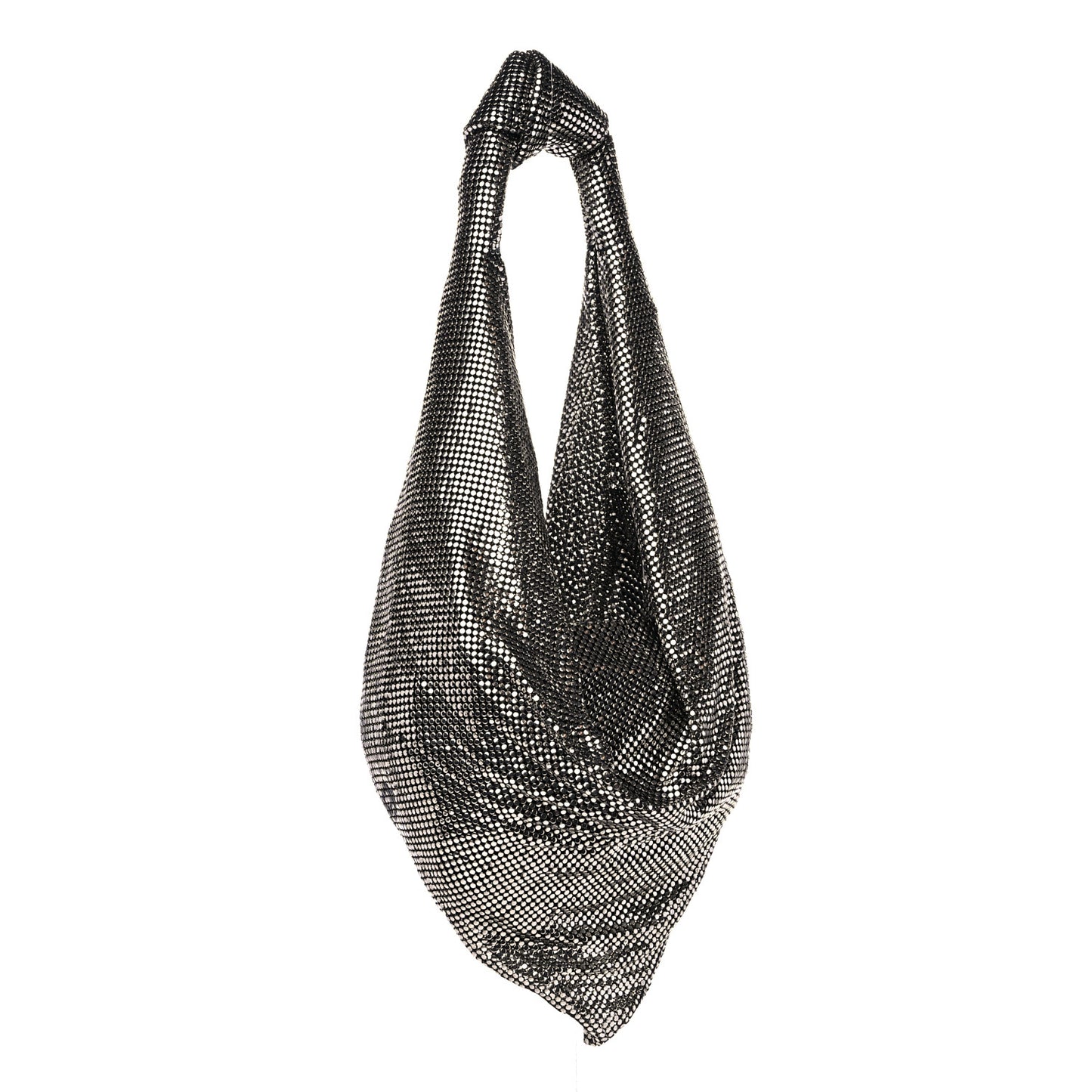 Chain Mesh Hobo Bag Silver Black