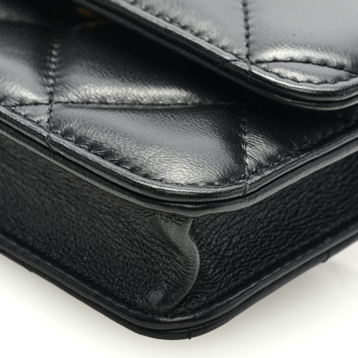 Chanel Lambskin Enamel Quilted Pending CC Flap Belt Bag Black 9 of 9