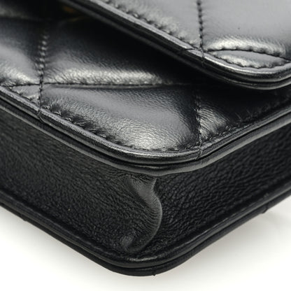 Chanel Lambskin Enamel Quilted Pending CC Flap Belt Bag Black 9 of 9
