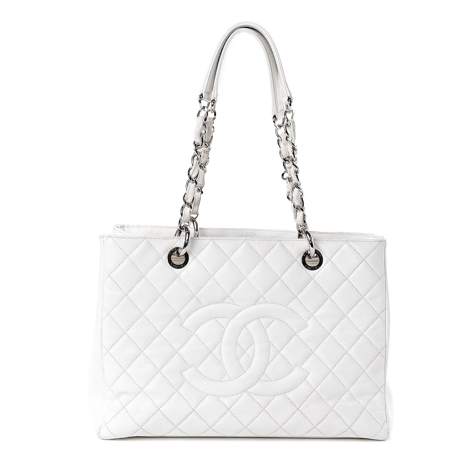 Chanel Caviar Quilted Grand Shopping Tote GST White 1 of 11