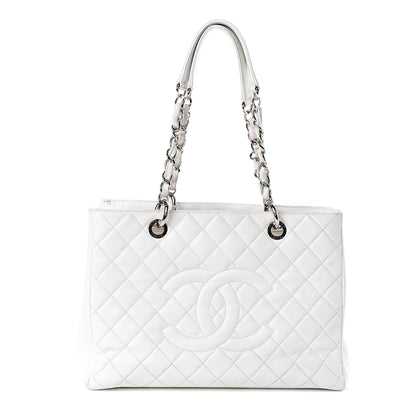 Chanel Caviar Quilted Grand Shopping Tote GST White 1 of 11