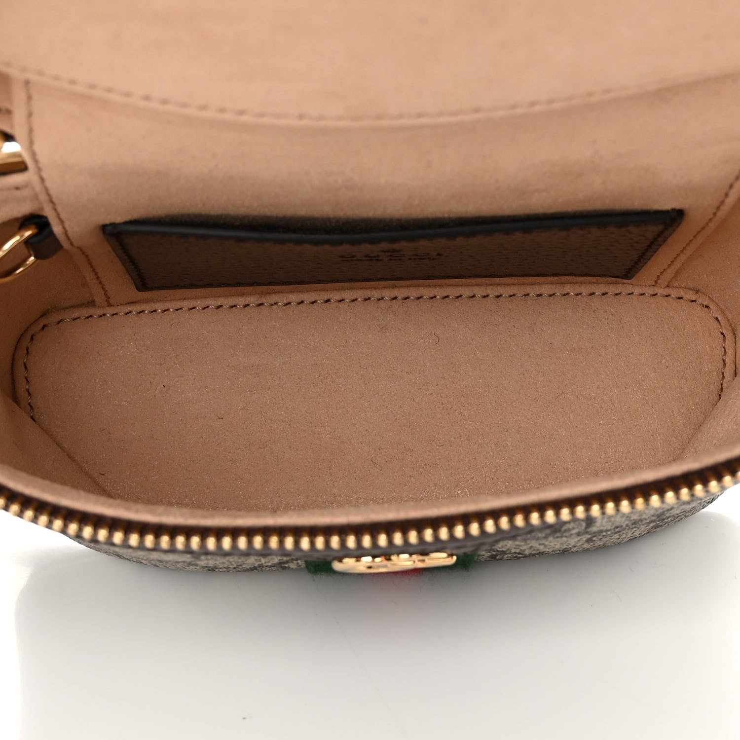 Gucci GG Supreme Monogram Textured Calfskin Web Mini Ophidia Top Handle Bag Beige Ebony New Acero 5 of 10