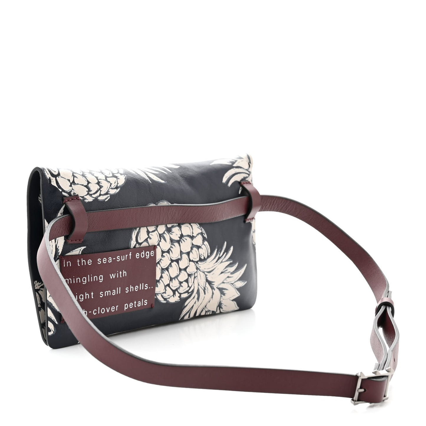 Vitello Pineapple Print Clutch Navy