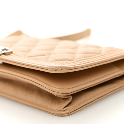 Chanel Caviar Quilted Boy Wallet On Chain WOC Dark Beige 11 of 13