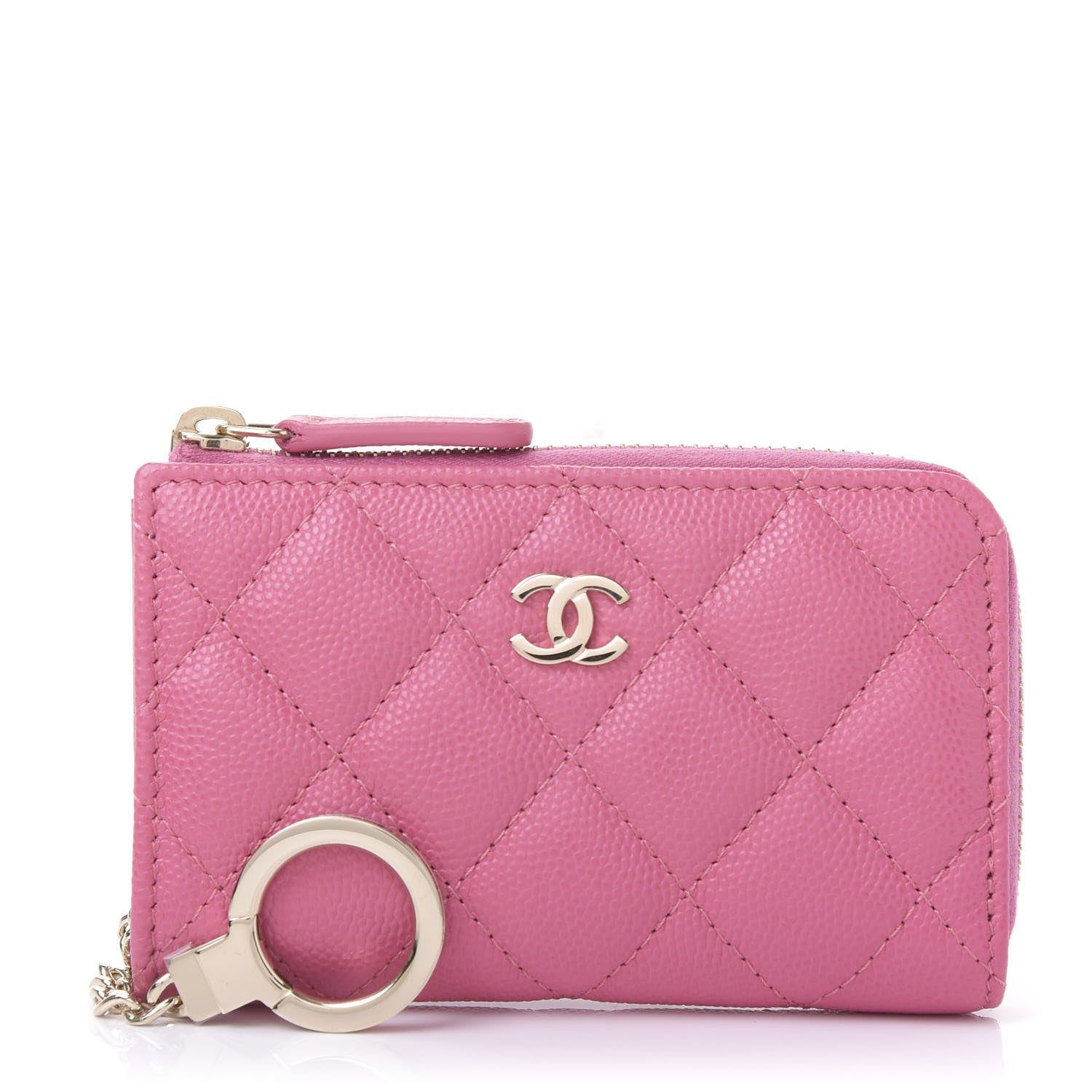 Chanel Caviar Quilted Key Holder Case Pink 1 of 11