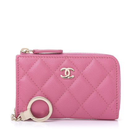 Chanel Caviar Quilted Key Holder Case Pink 1 of 11