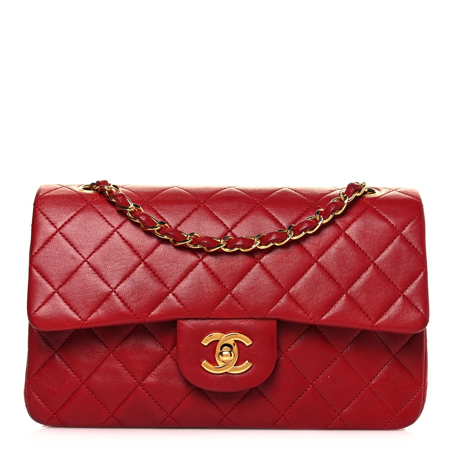 Chanel Lambskin Quilted Small Double Flap Red 1 of 18