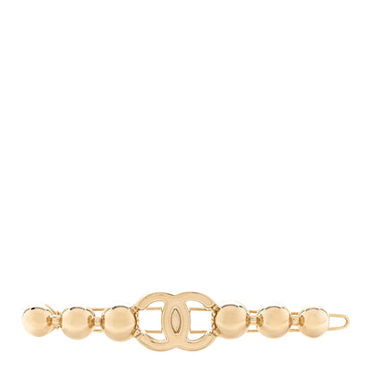Chanel Metal Beaded CC Hair Clip Barrette Gold 1 of 4