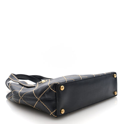 Chanel Calfskin Wild Stitch Tote Black 4 of 10