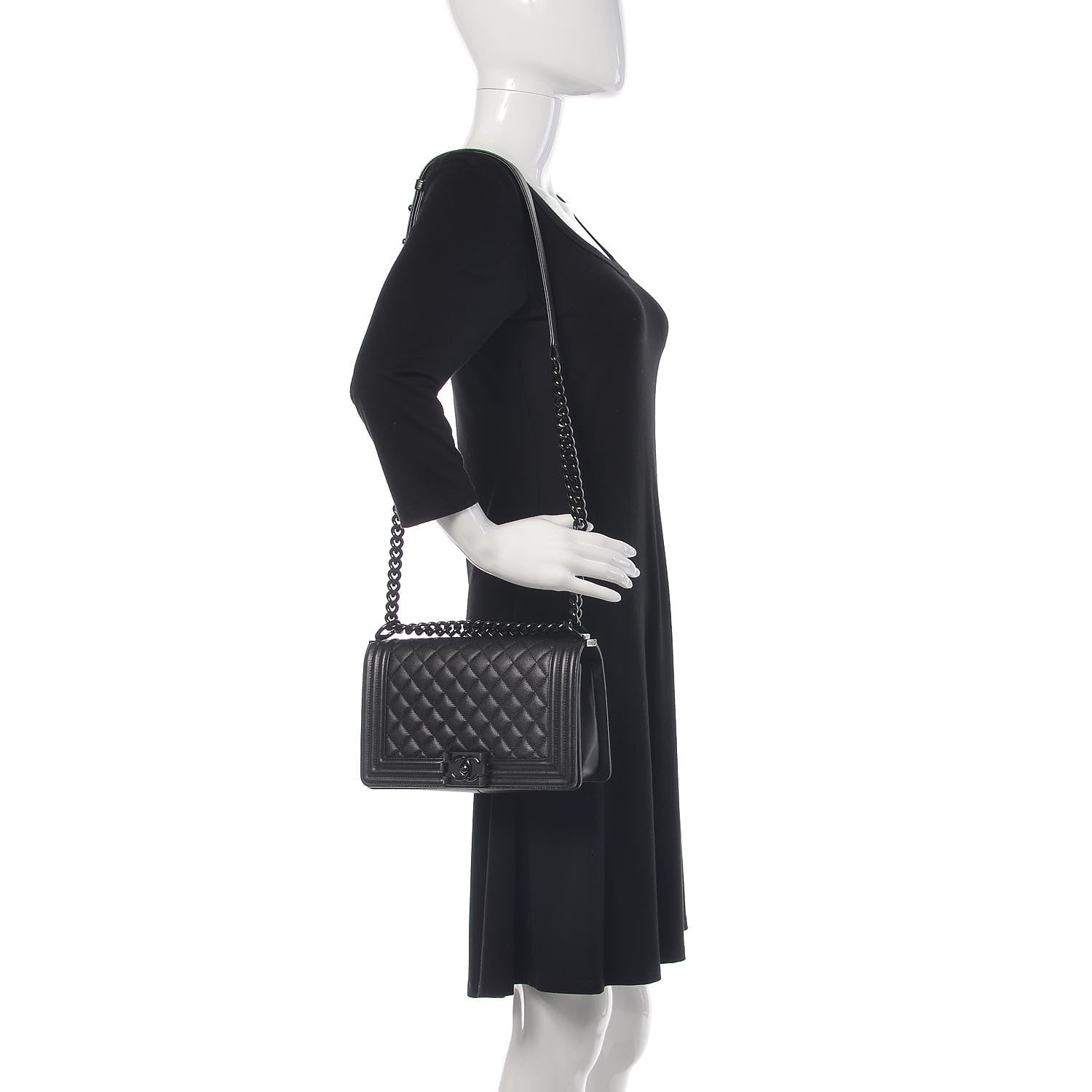 Chanel Caviar Quilted Medium Boy Flap So Black 2 of 9