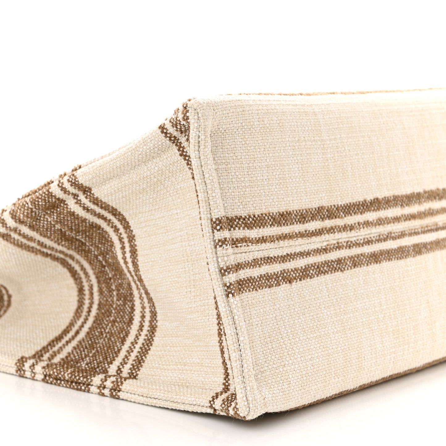 Jacquard Striped Large Cabas Thais Tobacco Tan