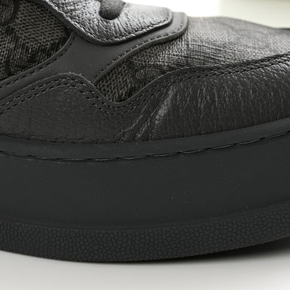 Gucci Textured Dollar Calfskin GG Supreme Monogram Mens Chunky Sneakers 9 Graphite Grey Black Grey 13 of 16