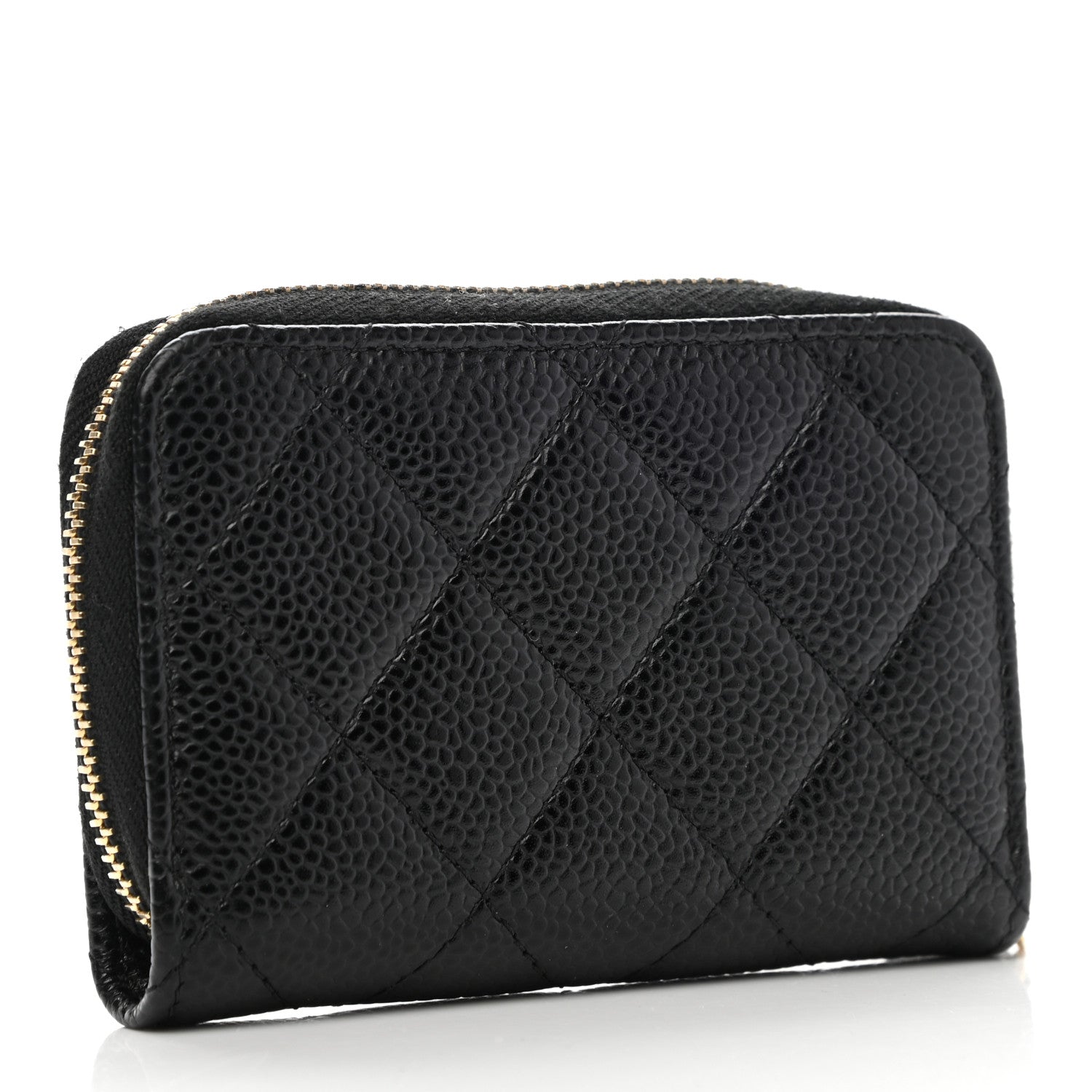 Chanel Caviar Quilted Zip Coin Purse Black 3 of 7