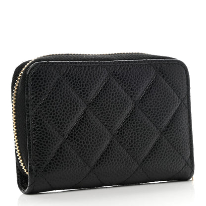 Chanel Caviar Quilted Zip Coin Purse Black 3 of 7