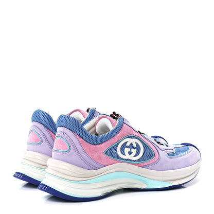 Gucci Technical Knit Fabric Suede Womens Gucci Run Sneakers 37.5 Lilac 4 of 7