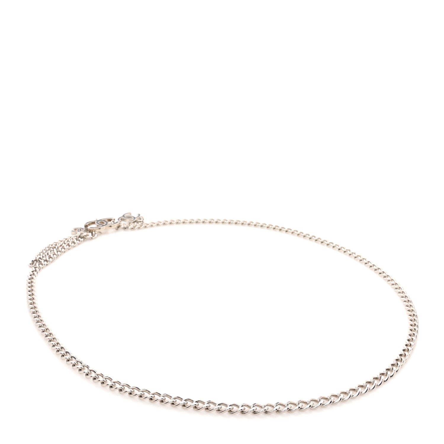 Chanel Enamel CC Chain Logo Belt Silver Black 2 of 4