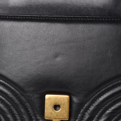 Gucci Calfskin Matelasse Mini GG Marmont Top Handle Shoulder Bag Black 12 of 16