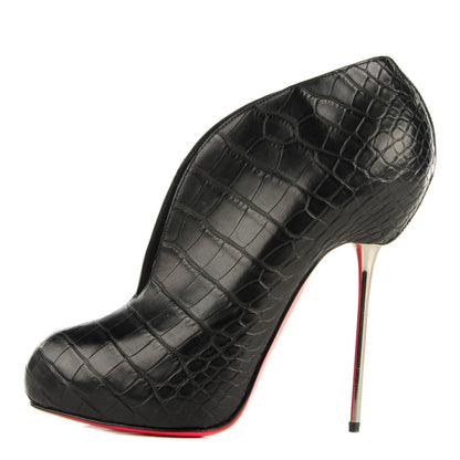 Christian Louboutin Matte Crocodile Fastissima 120 Booties 38.5 Black 1 of 7
