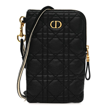 Christian Dior Supple Calfskin Cannage Caro Multifunctional Pouch Black 1 of 13