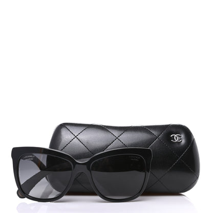 Chanel Acetate Denim Quilted Polarized CC Sunglasses 5343-Q Black 8 of 8