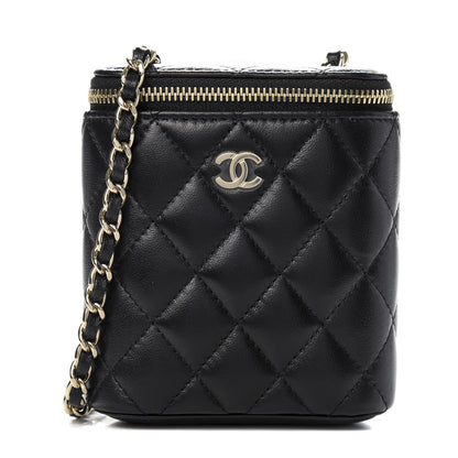 Chanel Lambskin Quilted Small Vertical Coco Beauty Vanity Case With Chain Black 1 of 11