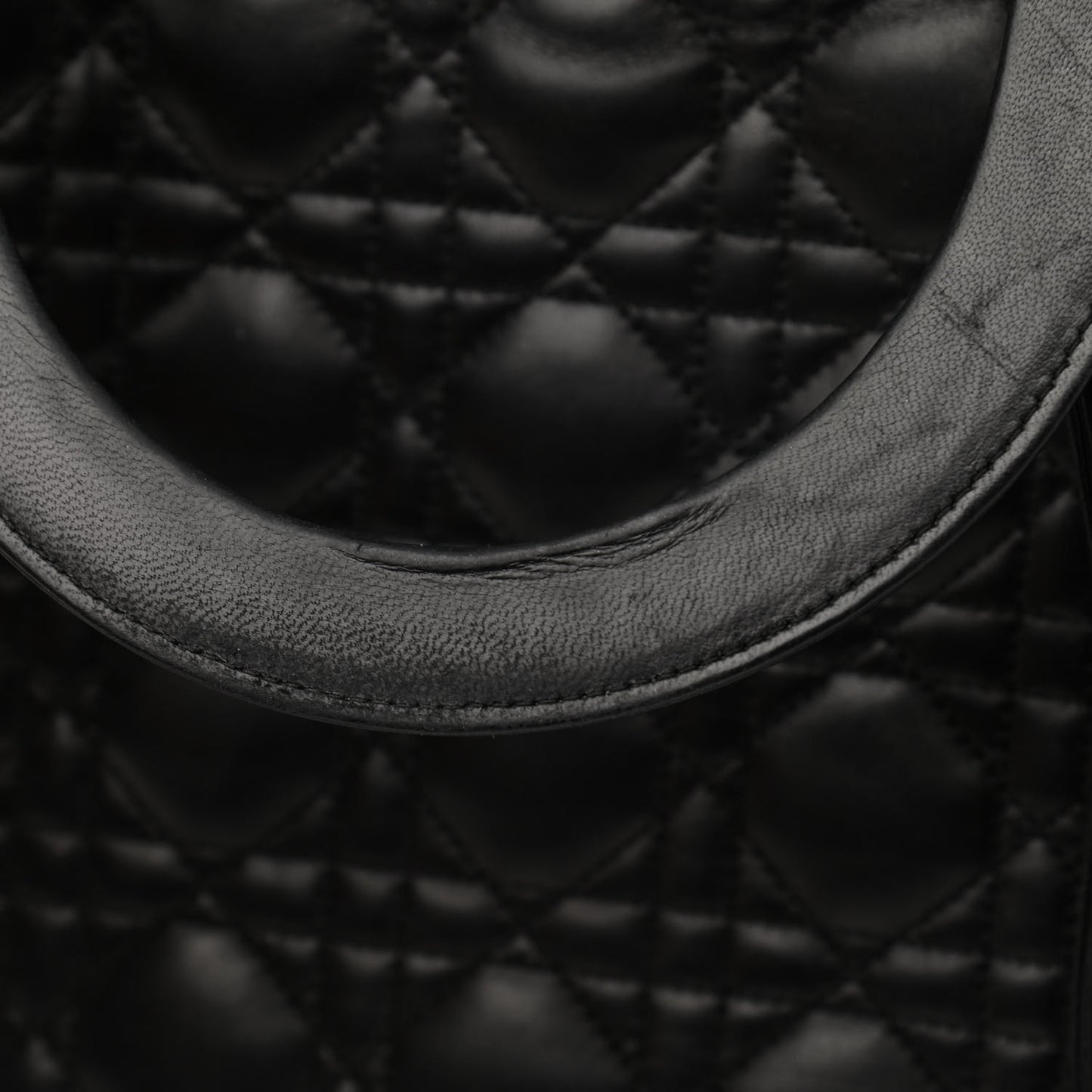 Lambskin Cannage Large Lady Dior Black