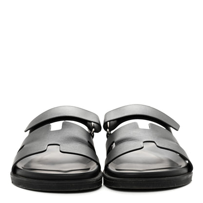Hermes Calfskin Mens Chypre Sandals 42 Black 2 of 12