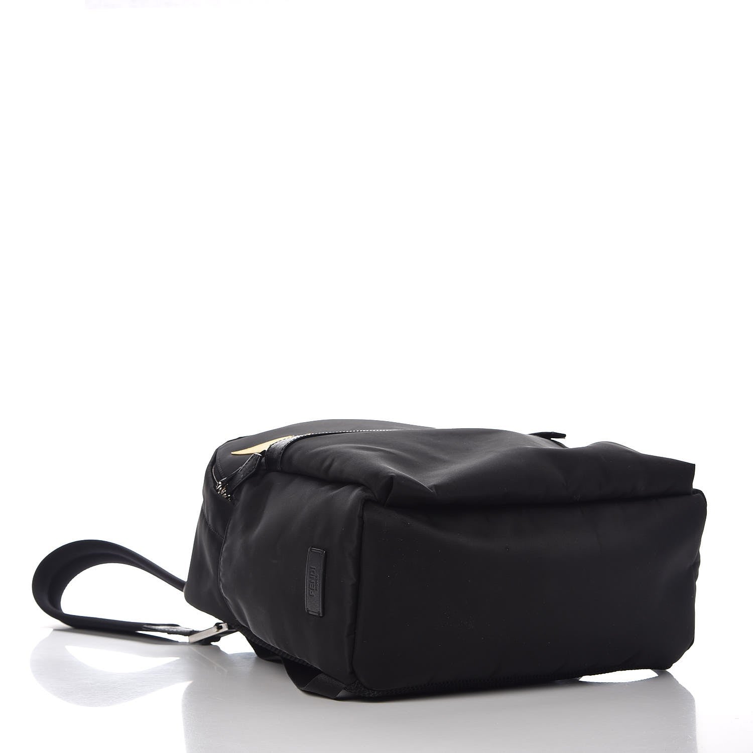 Fendi Nylon Vitello Elite Monster Eyes Rounded Backpack Black Yellow 4 of 8