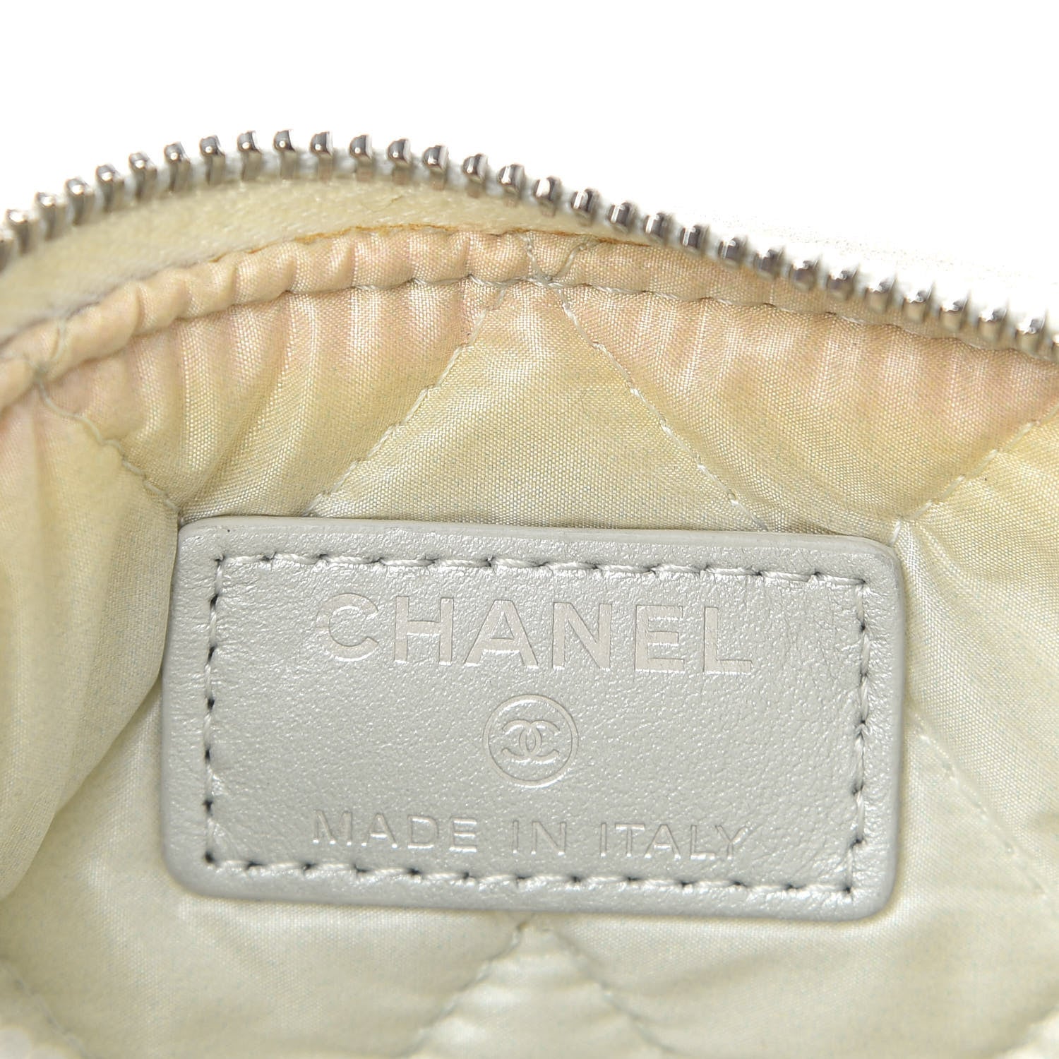 Chanel Metallic Lambskin Star Embossed Coin Purse Case Silver 6 of 8