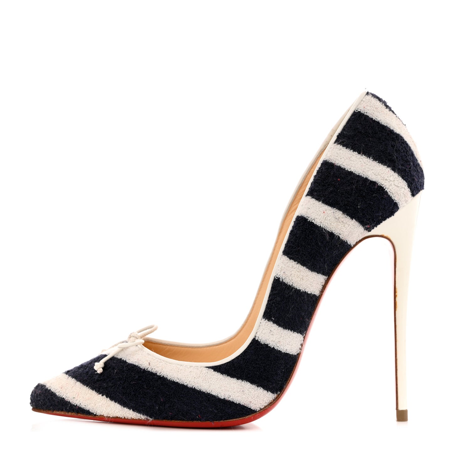 Sponge Fabric Shiny Nappa Decollete Spa 100 Pumps 37 Navy White