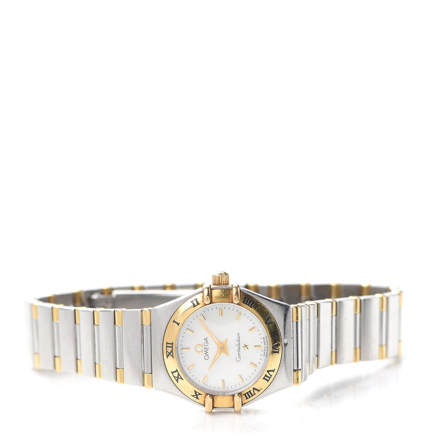 Stainless Steel 18K Yellow Gold 22mm Constellation Quartz Watch White 795.1203