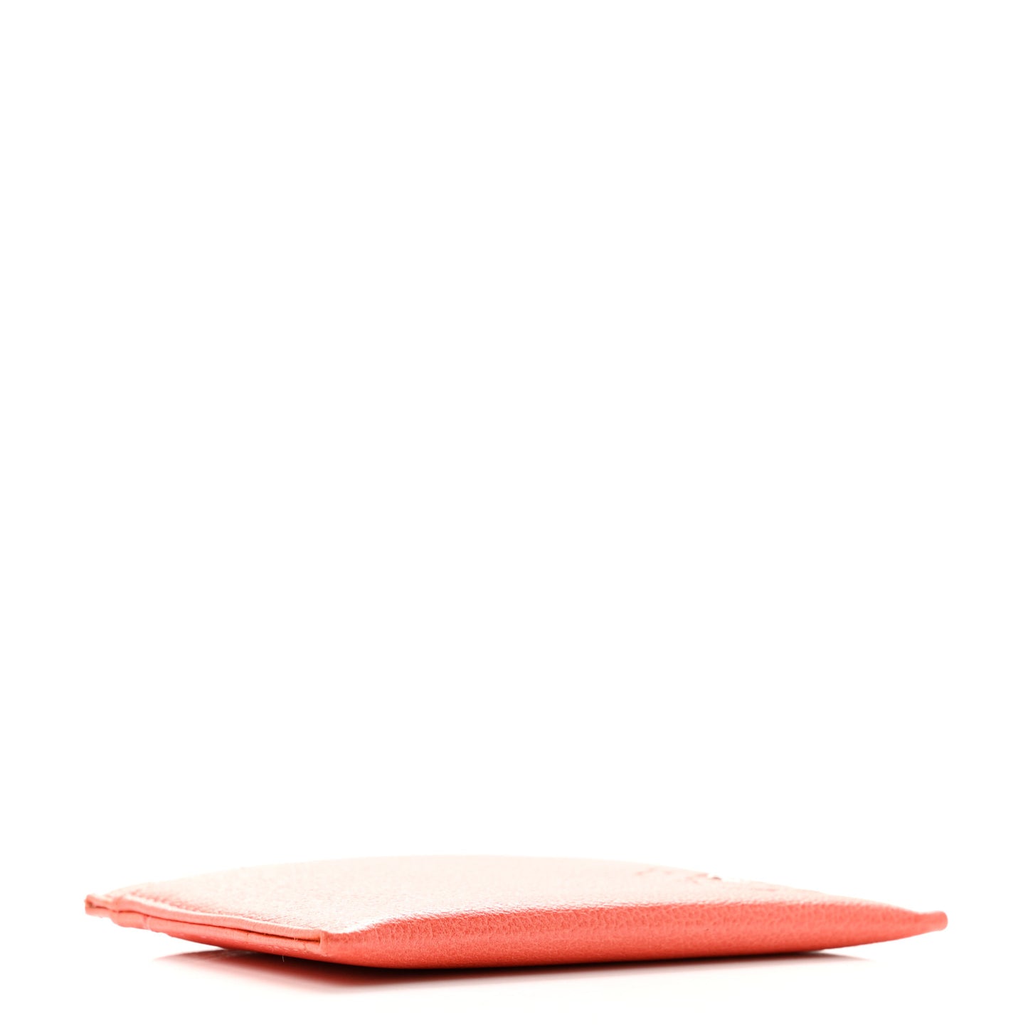 Goatskin Camellia Embossed Card Holder Coral
