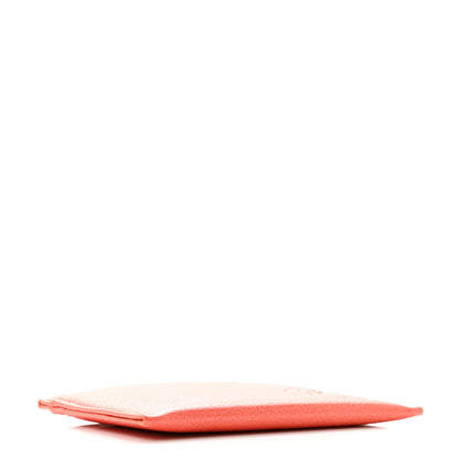 Chanel Goatskin Camellia Embossed Card Holder Coral 4 of 9