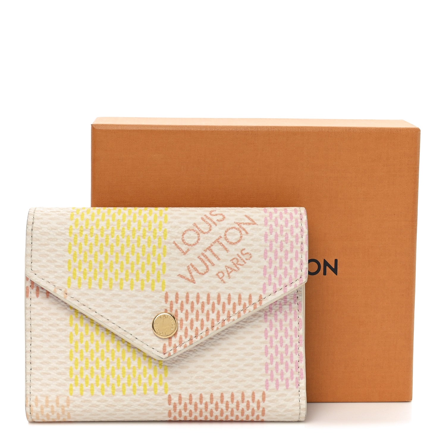 Louis Vuitton Giant Damier Victorine Wallet Peach Pink 7 of 7