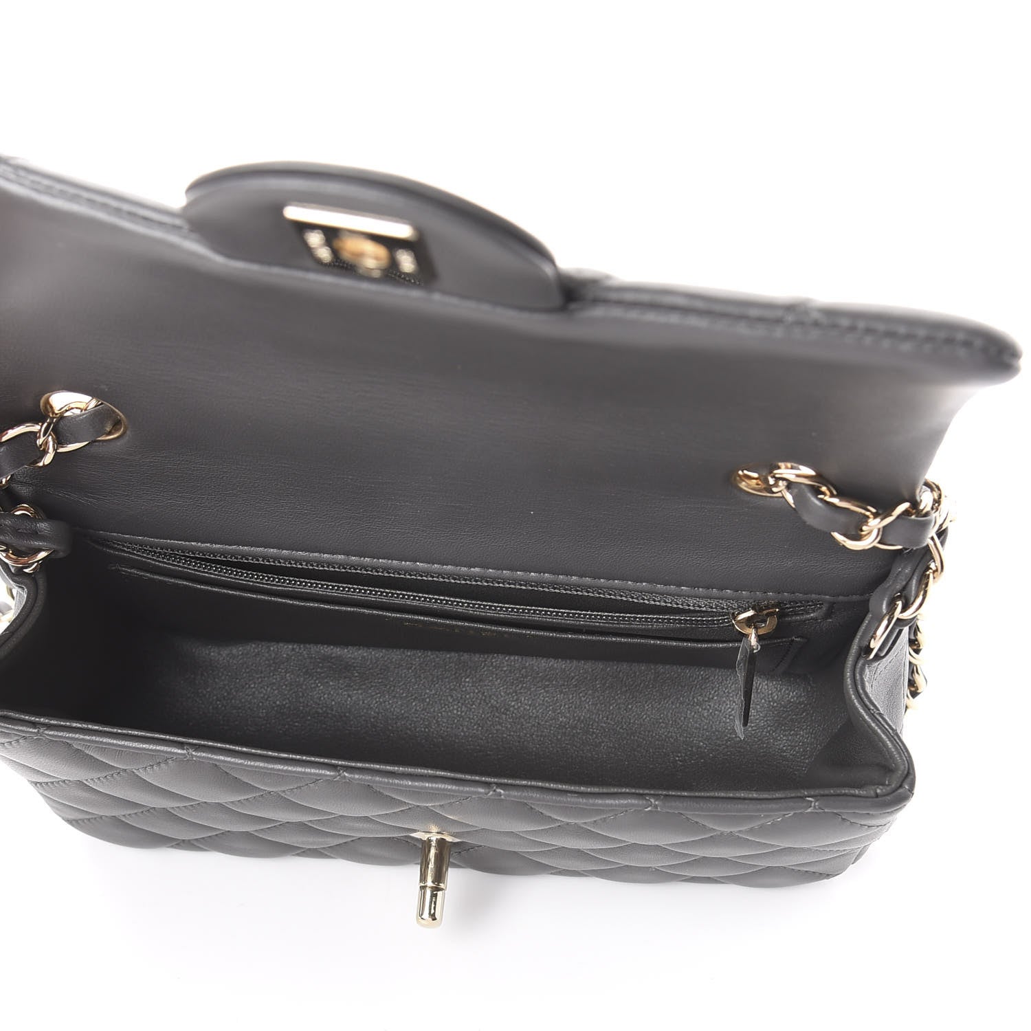 Chanel Lambskin Quilted Mini Rectangular Flap Grey 4 of 8
