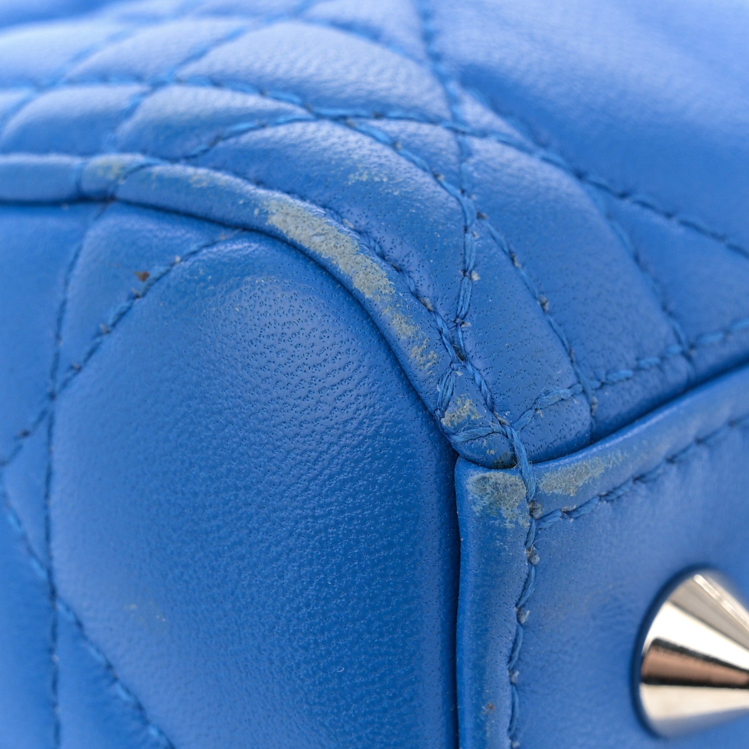 Christian Dior Lambskin Cannage Medium Lady Dior Blue Persan 14 of 15