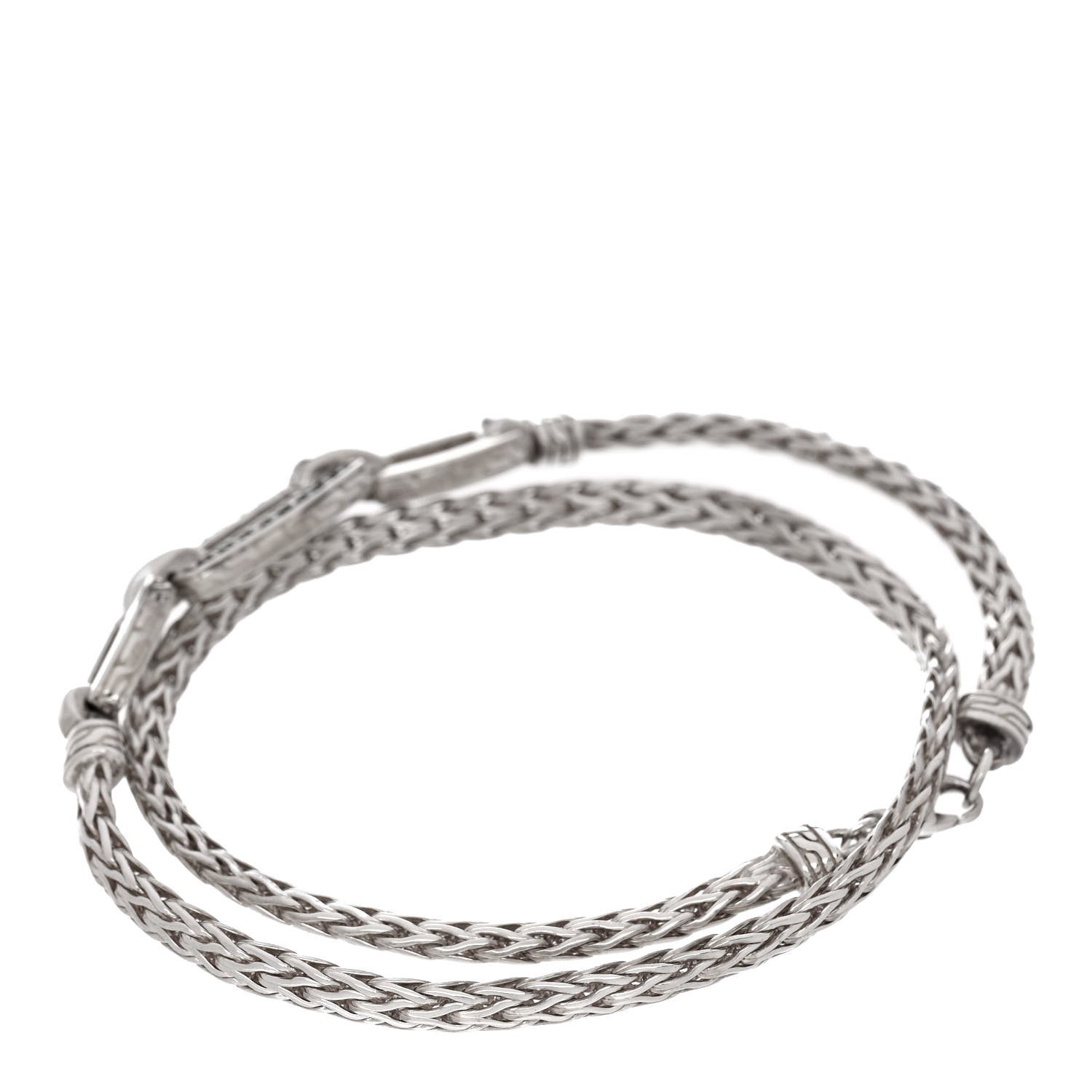 John Hardy Sterling Silver Black Sapphire Double Wrap Bracelet 2 of 3