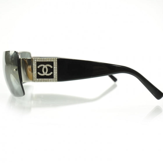 Chanel Crystal CC Logo Sunglasses 4095 B Black 5 of 8