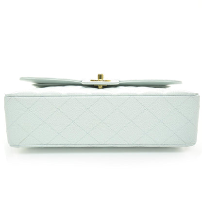Chanel Caviar Medium Double Flap Light Blue 4 of 12