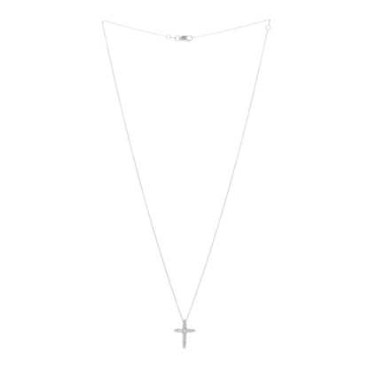 Roberto Coin 18K White Gold Diamond Tiny Treasures Tapered Cross Pendant Necklace 2 of 4